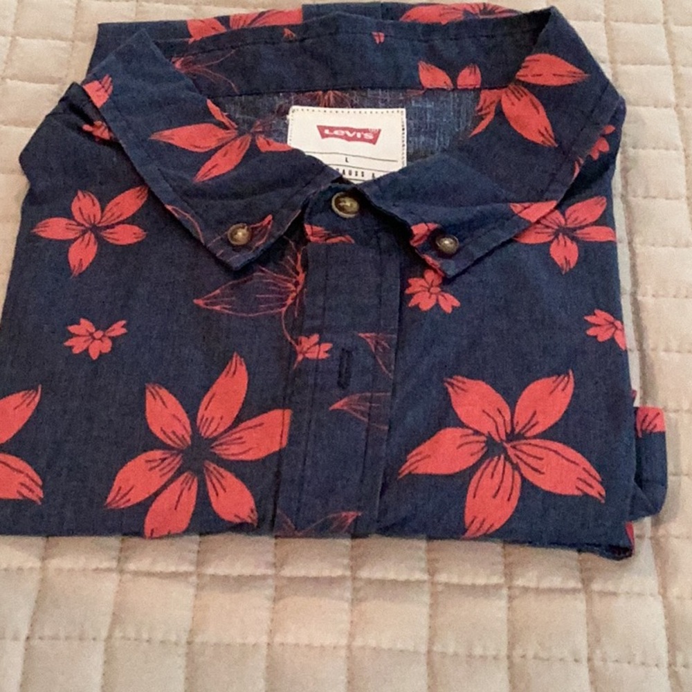 Levi's Men's Blue Floral Shirt SizeL